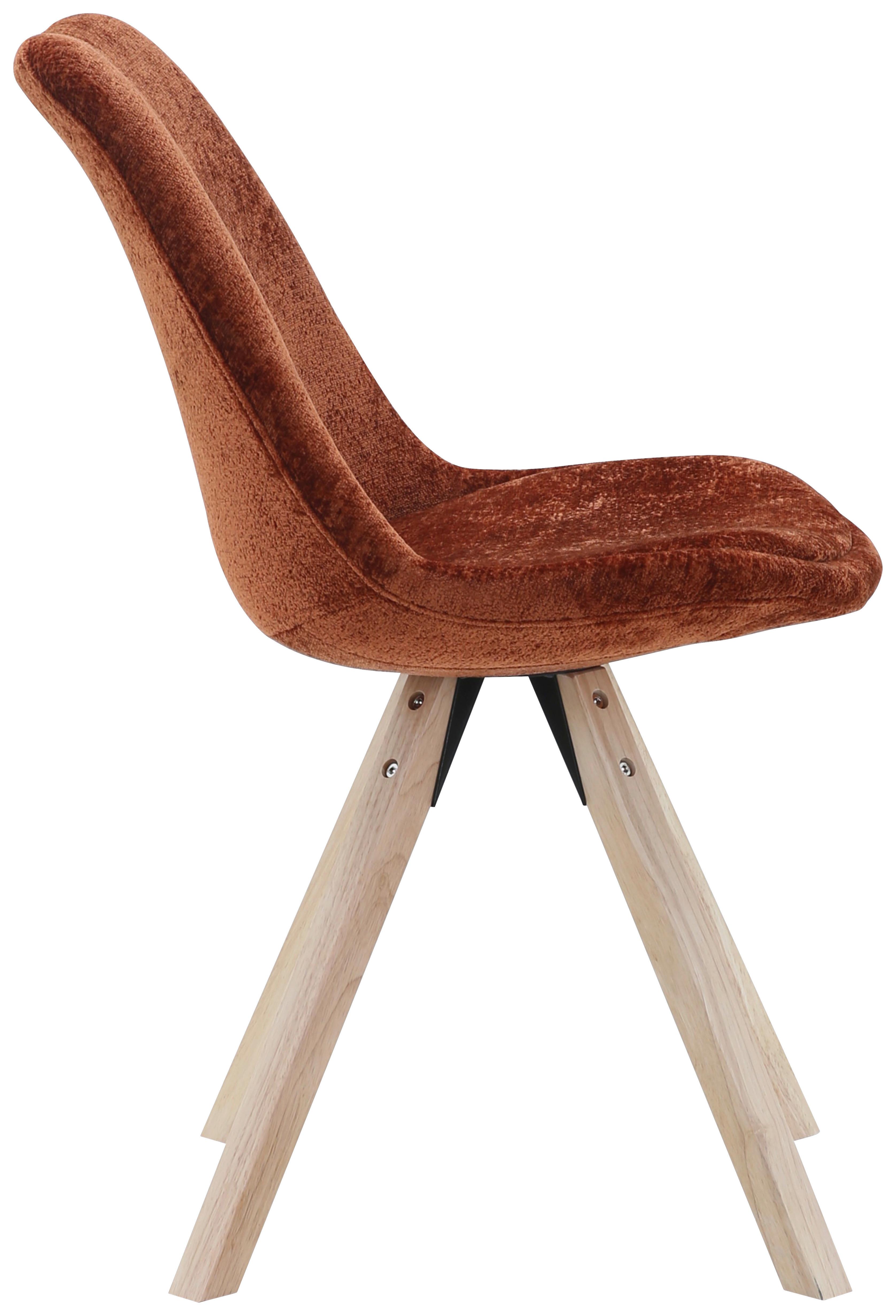 STOL LILLY 2 -BASED- - brun/naturfärgad, Modern, trä/textil (49/85/57cm) - Based