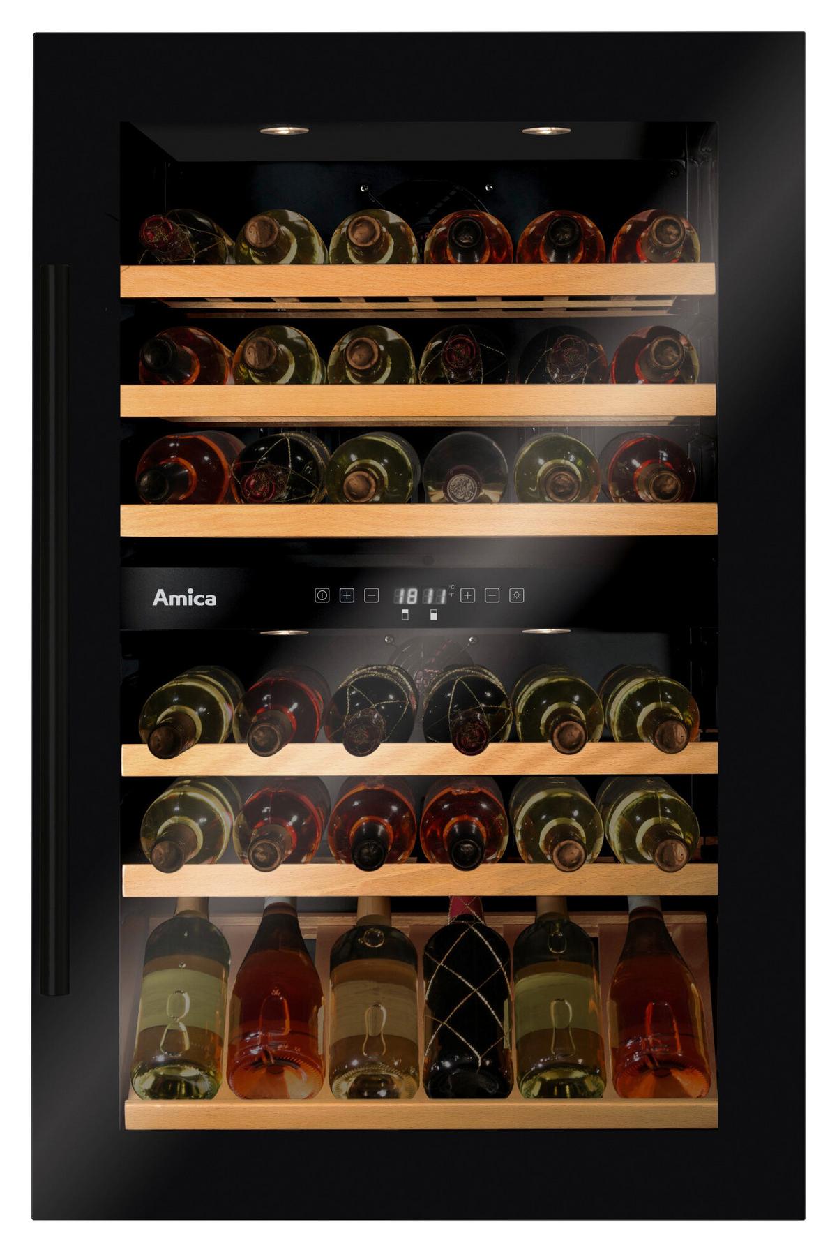 Weinkühlschrank WK341220S in Schwarz - Schwarz, MODERN (59/88,4/60,8cm) - Amica