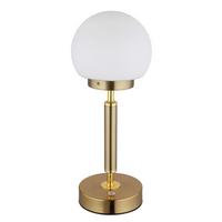LED-TISCHLEUCHTE 21033M - Messingfarben/Opal, Konventionell, Glas/Kunststoff (11,5/28,5cm) - Globo