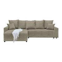 Ecksofa Greige - Greige/Schwarz, Modern, Kunststoff/Textil (289/176cm) - Based