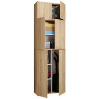 Večnamenska Omara Lona Xxl, Hrast - siva/črna, Moderno, umetna masa/leseni material (70/223/39cm) - MID.YOU