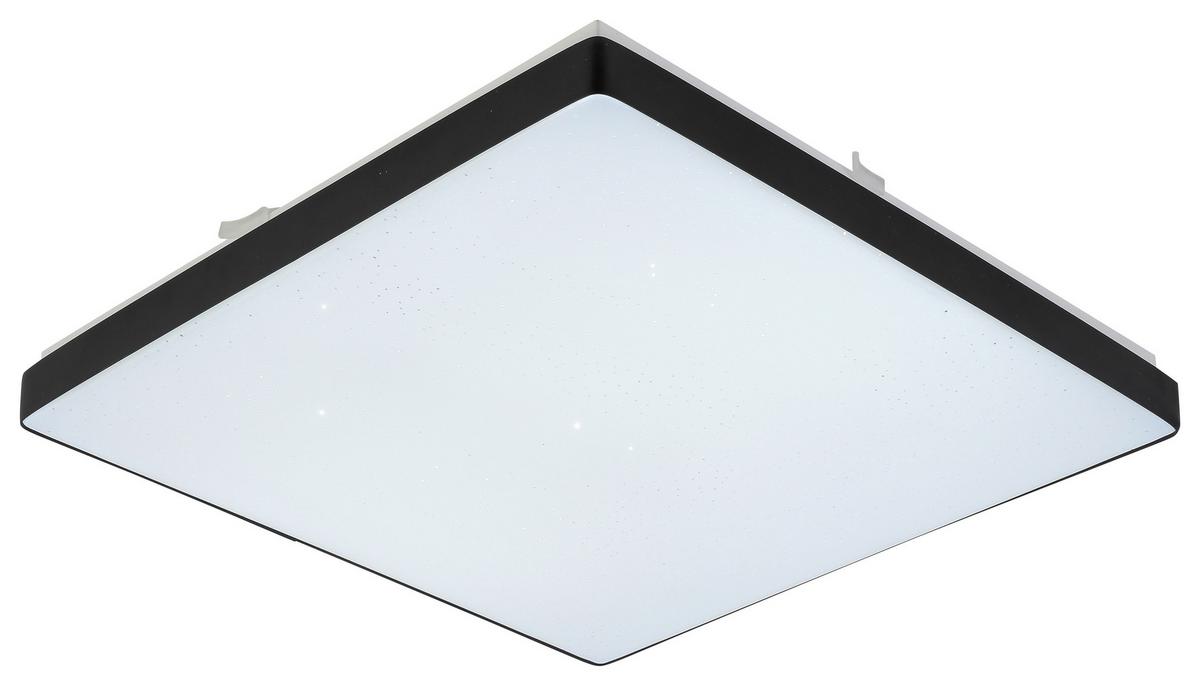 LED Mennyezeti Lámpa Jannek 33/33cm - fekete, Modern, műanyag/fém (33/33/5cm) - Premium Living