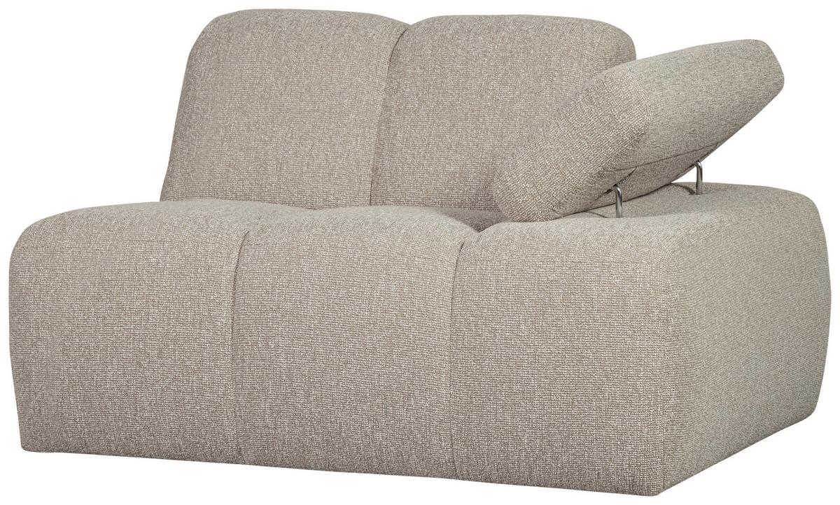 Sofaelement Mojo Beige B: 124cm - Beige/Schwarz, Design, Kunststoff/Textil (124/74/97cm) - Livetastic