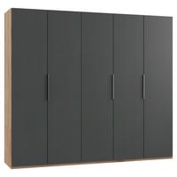 Drehtürenschrank Level 36A ca. 250x216x58cm Graphitfarben - Chromfarben/Eichefarben, MODERN, Holzwerkstoff (250/216/58cm) - MID.YOU