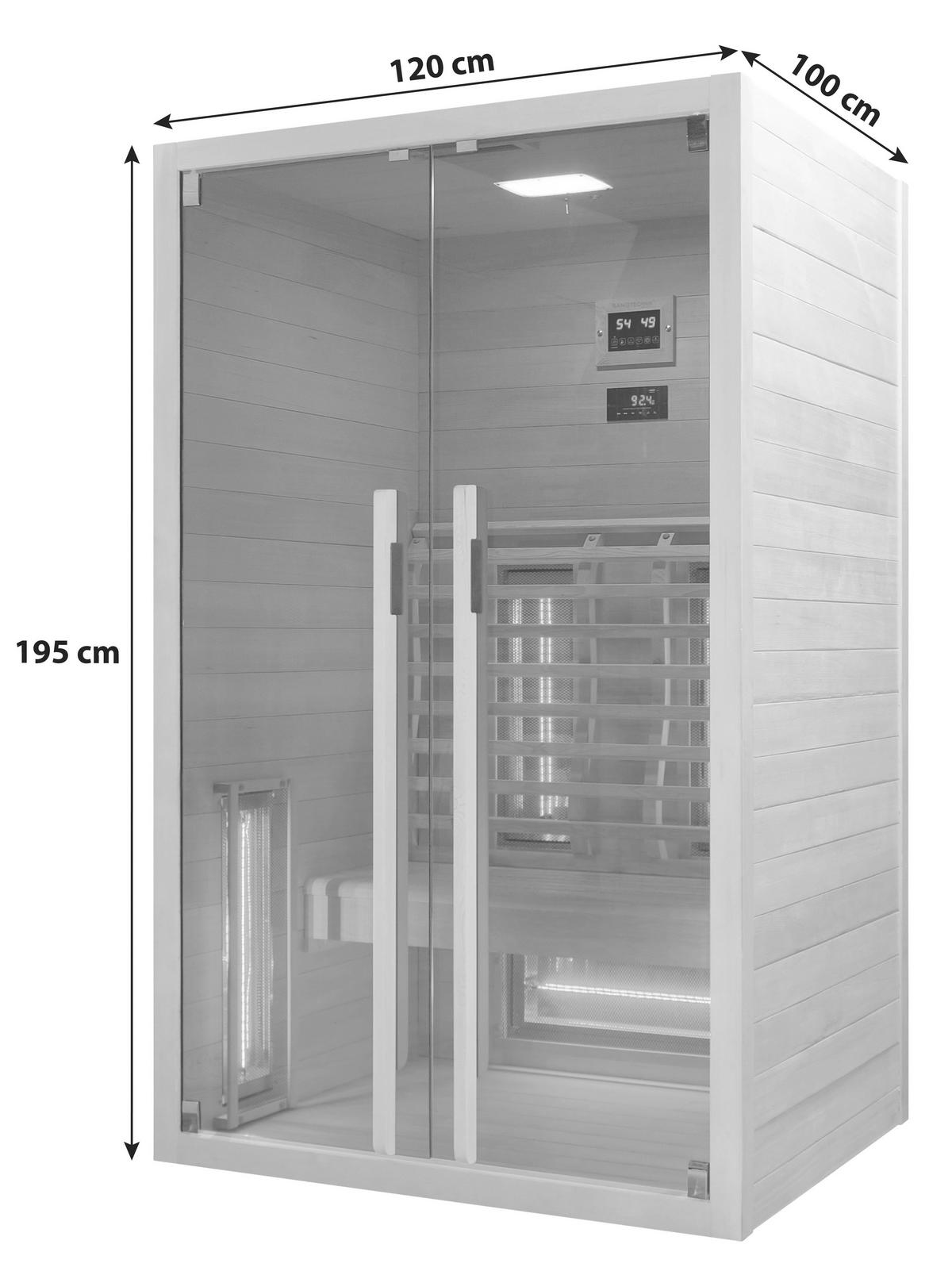 Infrarotkabine Ruby 2 in Braun ca. 120x195x100cm - Naturfarben, Basics, Holz (120/195/100cm) - Sanotechnik