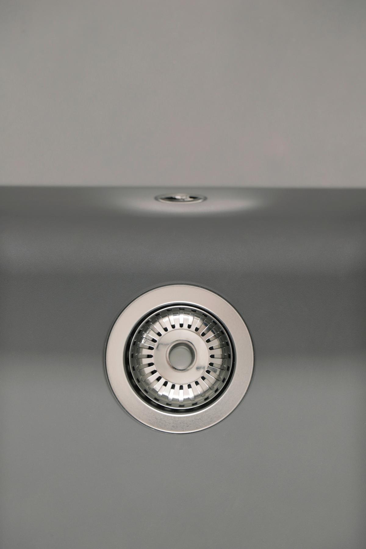 Spüle Respekta Denver 100X501BG Grau - Grau, Trend, Glas/Kunststoff (100/19,8/50cm) - Respekta