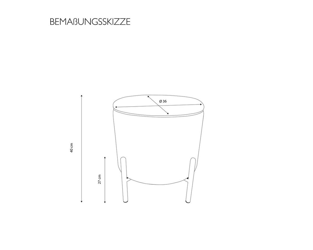 Hocker Logan Rosa Samt mit Stauraum - Goldfarben/Rosa, Design, Textil/Metall (36/40/36cm) - Echtwerk