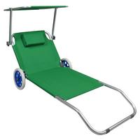 Vrtni Ležalnik Bindox, Zelena - zelena, Basics, kovina/tekstil (165/16/65cm) - Gardenson