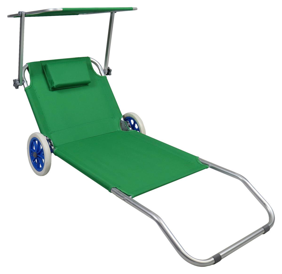 Vrtni Ležalnik Bindox, Zelena - zelena, Basics, kovina/tekstil (165/16/65cm) - Gardenson