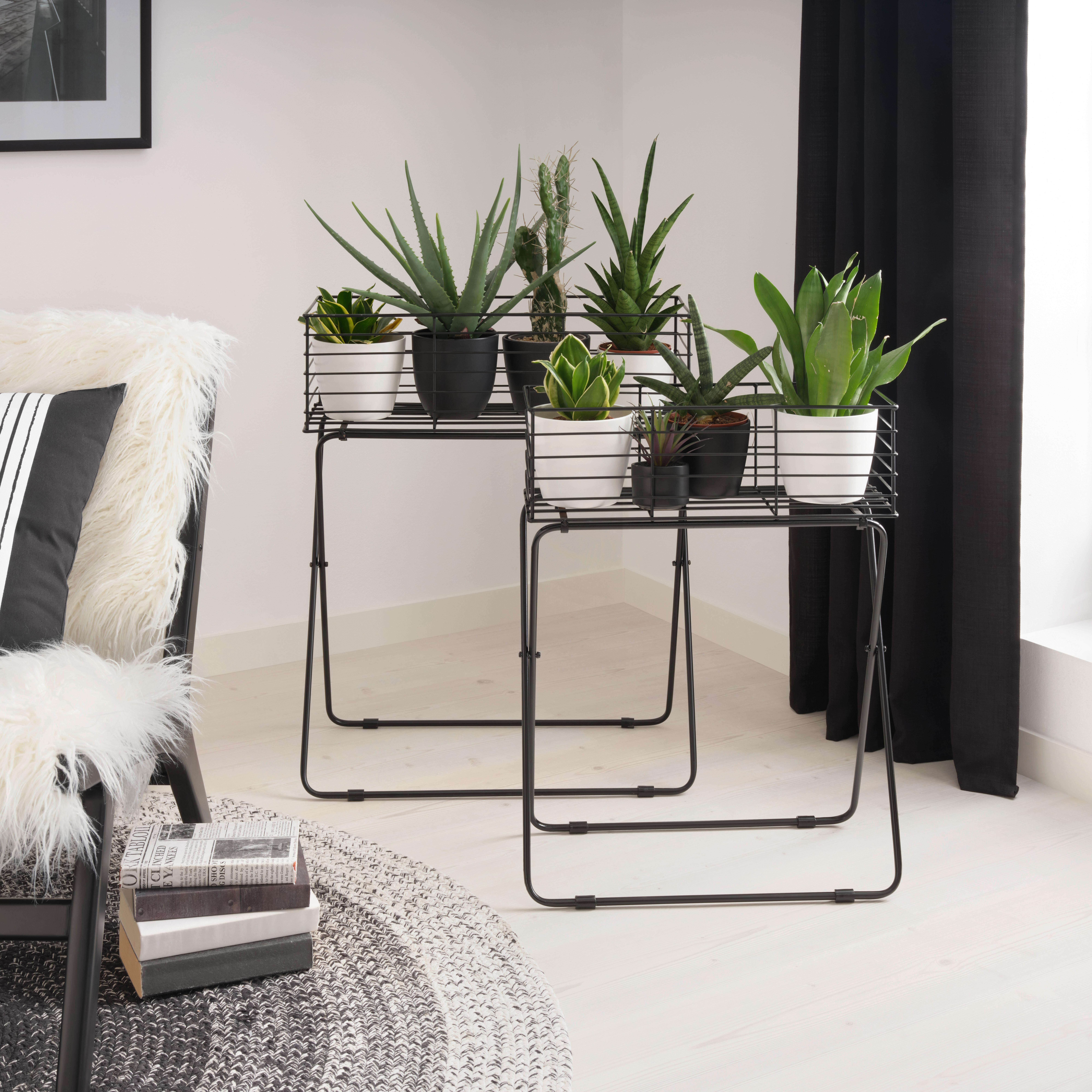 Lonček Za Cvetlice Black Times I -Paz- - črna, Basics, kovina (60/72/30cm) - Modern Living