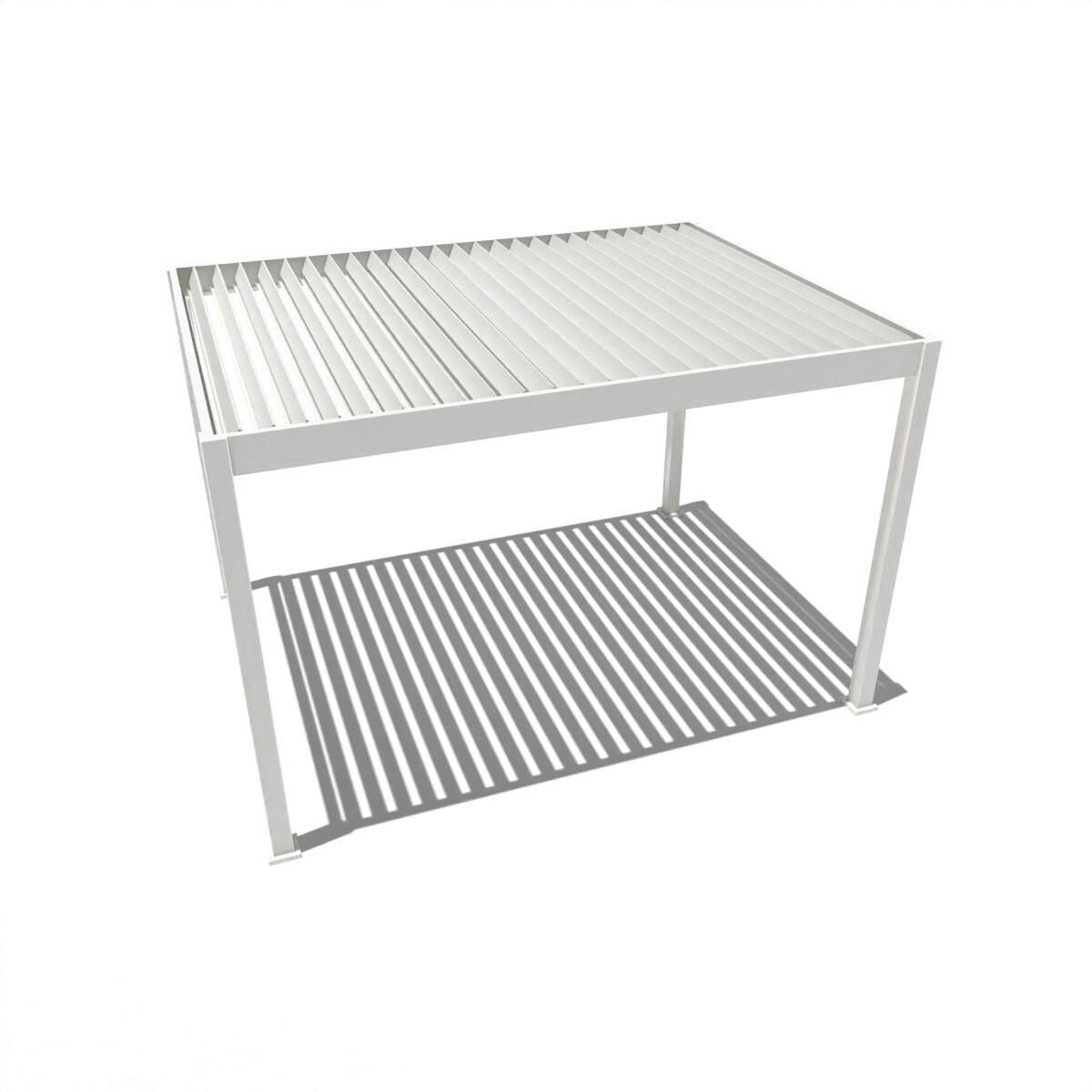 Pergola Deluxe ca. 300x400 cm Weiß Netzbetrieb inkl. LED - Weiß, Basics, Metall (400/255/300cm) - Gardenson
