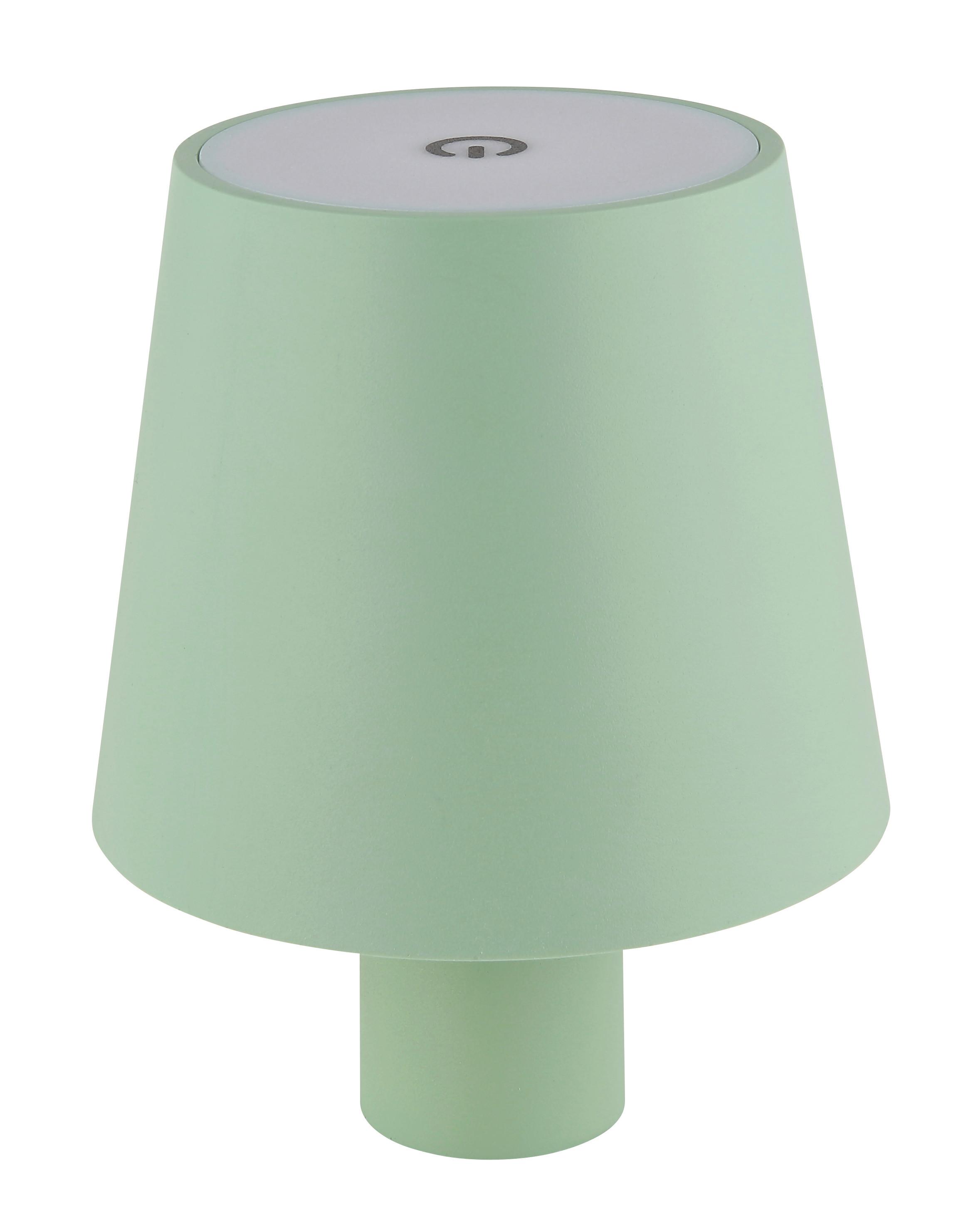 Akku-Tischleuchte Vannie Hellgrün max. 3 Watt - Weiß/Hellgrün, Trend, Kunststoff/Metall (10,6/13cm) - Globo