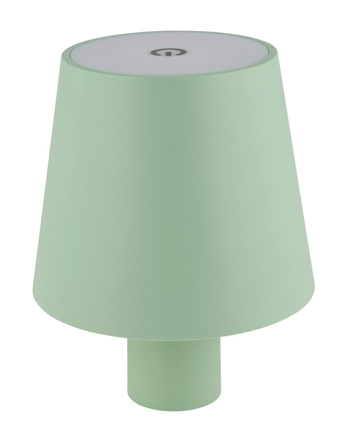 Akku-Tischleuchte Vannie Hellgrün max. 3 Watt - Weiß/Hellgrün, Trend, Kunststoff/Metall (10,6/13cm) - Globo