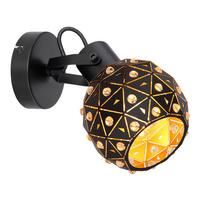 Reflektor Jodie - zlate barve/črna, Basics, kovina/steklo (12/23/18,5cm) - Globo