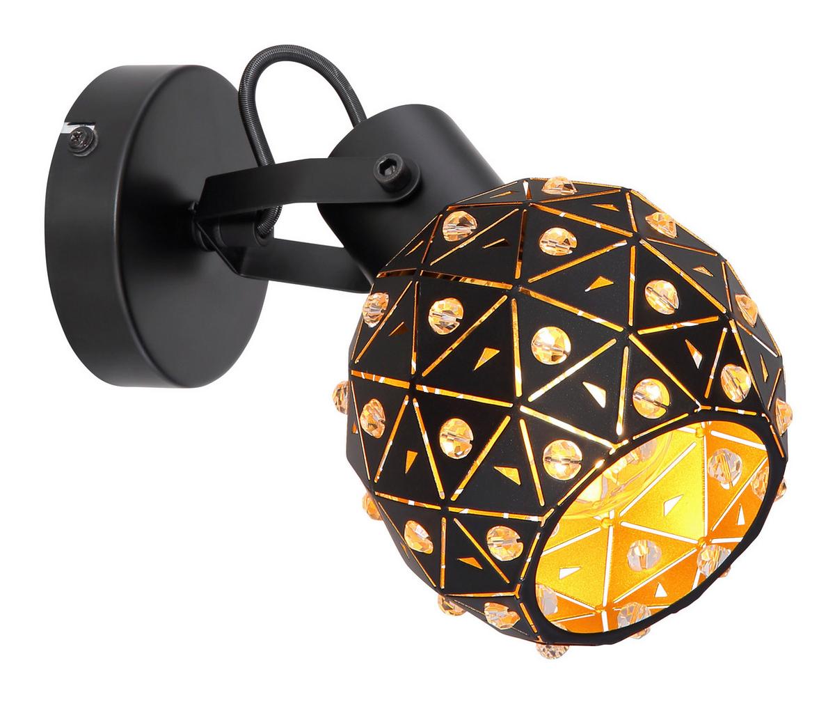 Reflektor Jodie - zlate barve/črna, Basics, kovina/steklo (12/23/18,5cm) - Globo