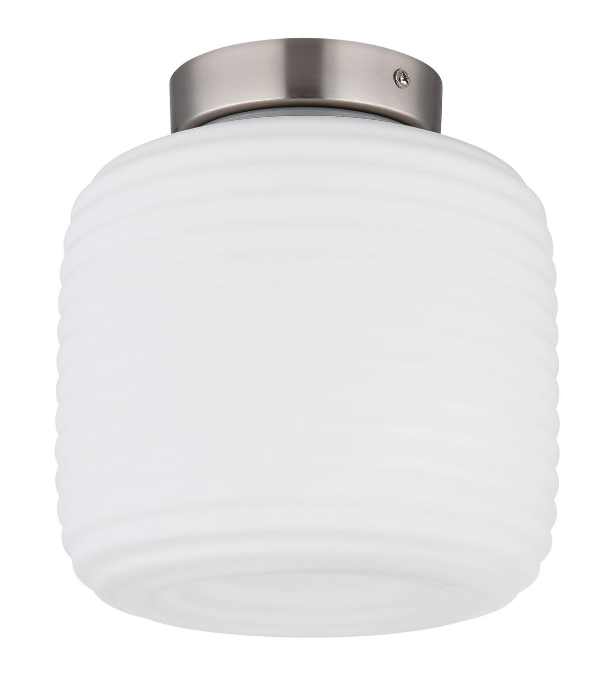 DECKENLEUCHTE 15772D KLADORA - Weiss/Nickelfarben, Konventionell, Glas/Metall (20/21cm) - Globo