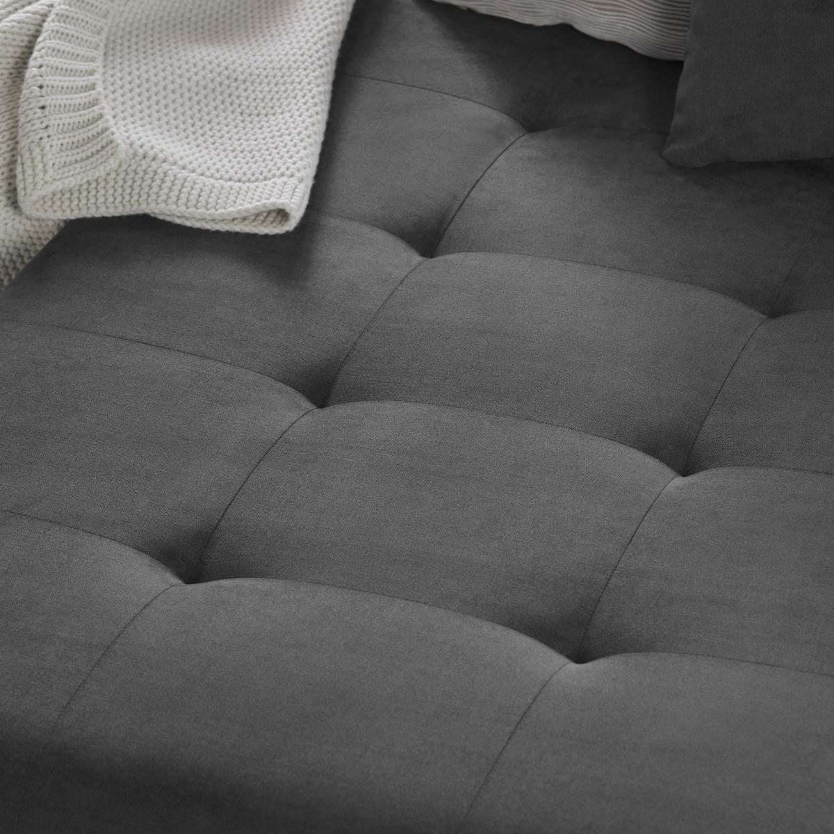 Wohnlandschaft Enrico Grau/Schwarz - Chromfarben/Schwarz, KONVENTIONELL, Kunststoff/Textil (303/88/185cm) - Based