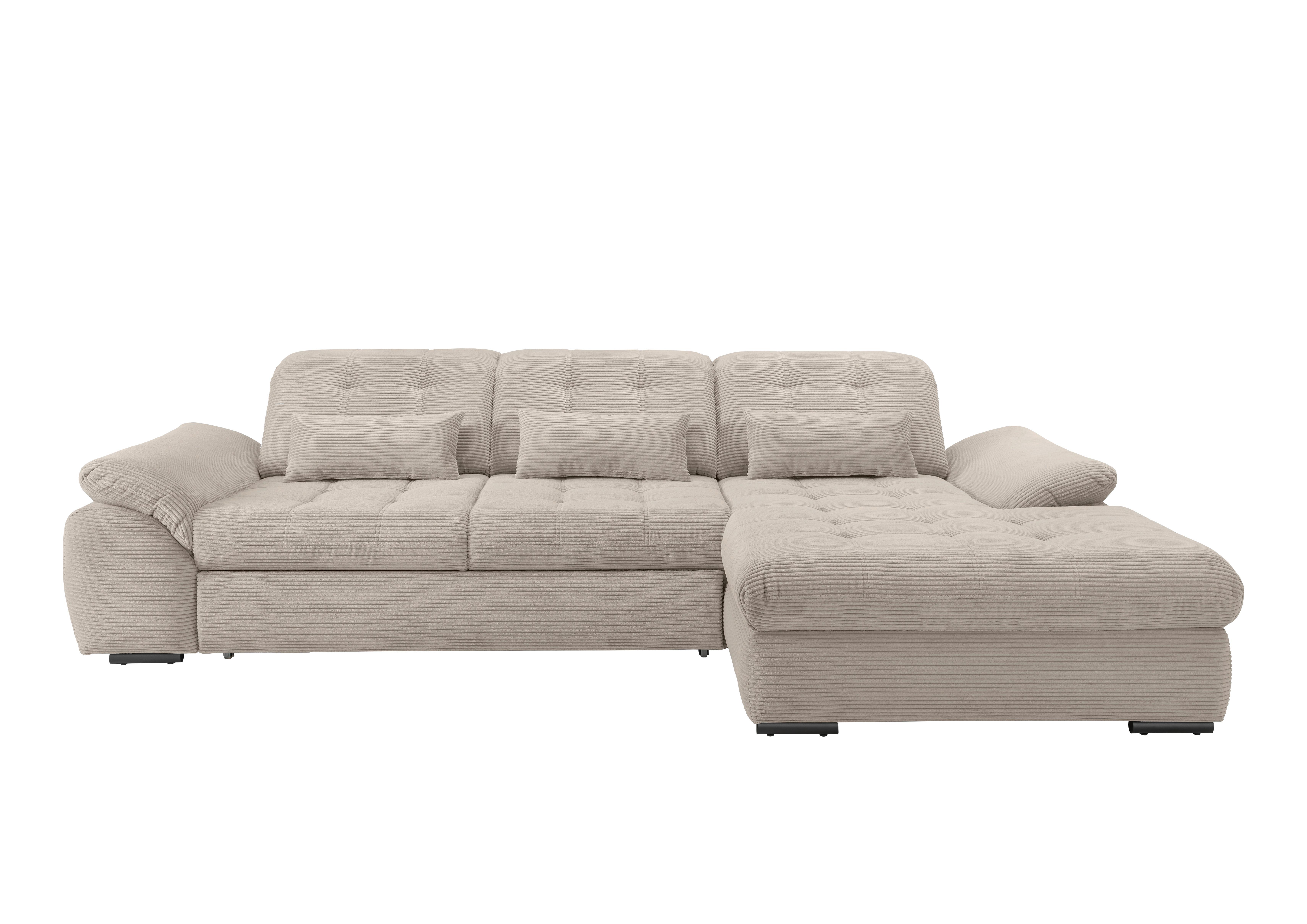 Ecksofa mit Bettkasten Rigatti ca. 314x184 cm Beige - Beige/Schwarz, MODERN, Textil/Metall (314/184cm) - Livetastic