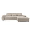 Ecksofa mit Bettkasten Rigatti ca. 314x184 cm Beige - Beige/Schwarz, MODERN, Textil/Metall (314/184cm) - Livetastic