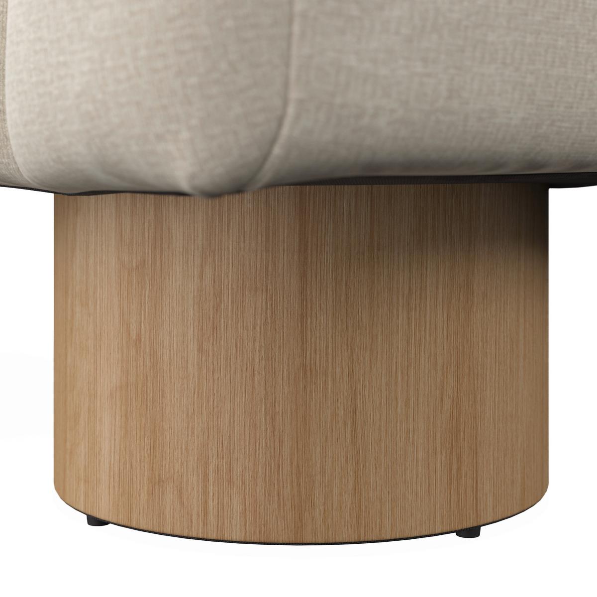 Sitzbank Alina Chenille Creme - Creme/Naturfarben, MODERN, Holz/Holzwerkstoff (140/45/45cm) - Bessagi Home