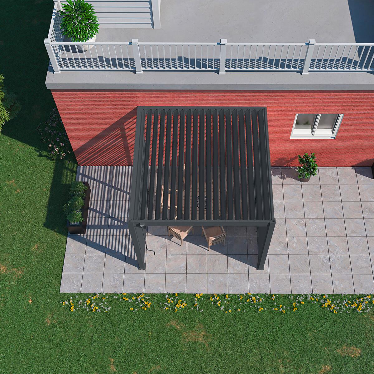 PERGOLA DELUXE 3X4M ANTHRAZIT - Anthrazit, Basics, Metall (400/255/300cm) - Gardenson