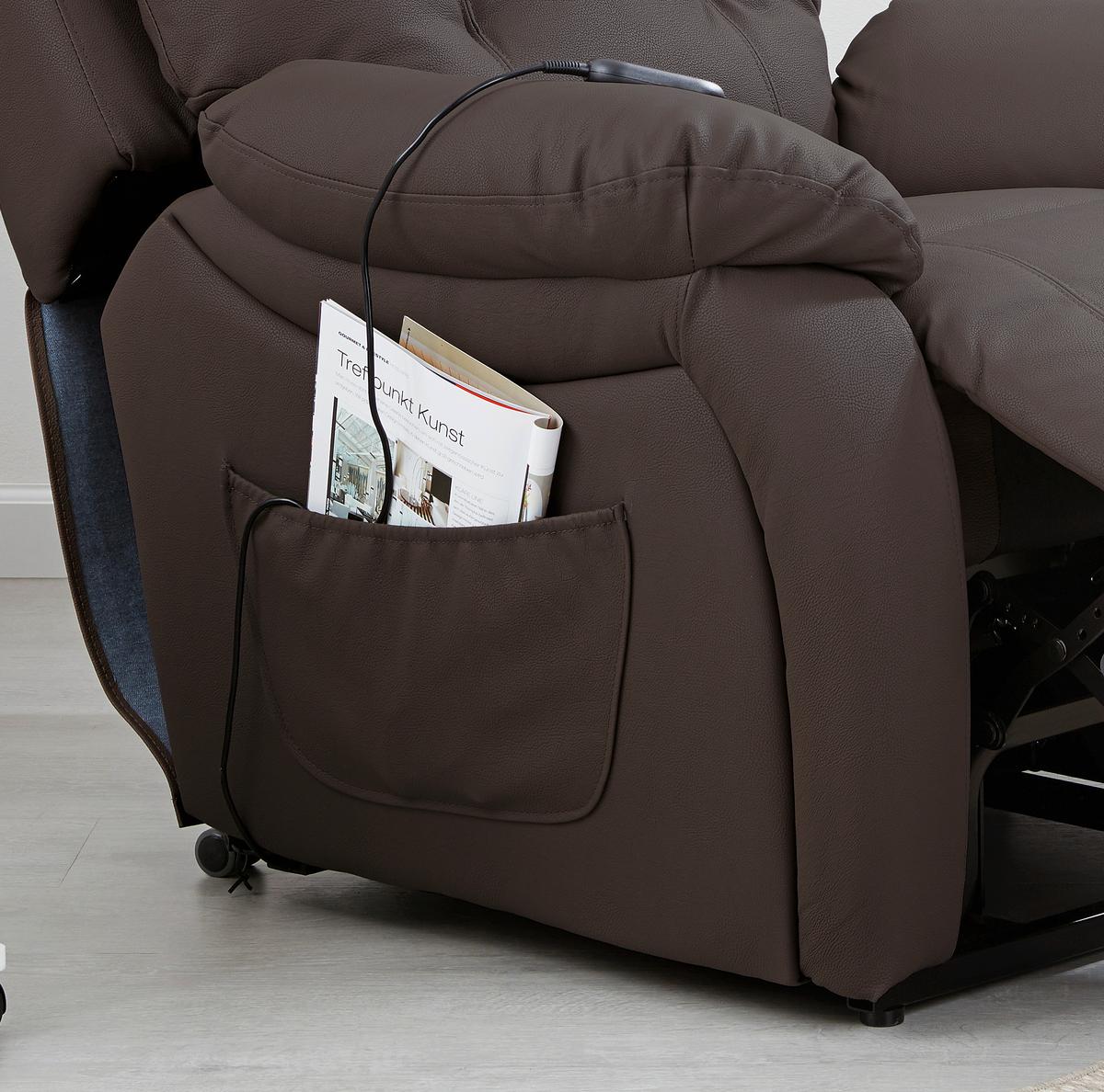 Tv Fotelj Mario, Relax Funkcija, Rjava - črna/rjava, Konvencionalno, kovina/umetna masa (89/107-79/94-165cm) - James Wood