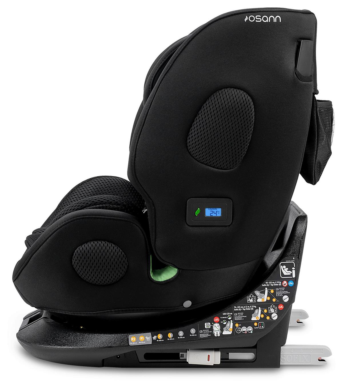 FOTELIK SAMOCHODOWY OBROTOWY ONE360 KLIMAX - czarny, Basics, tkanina (48/43/58cm) - Osann