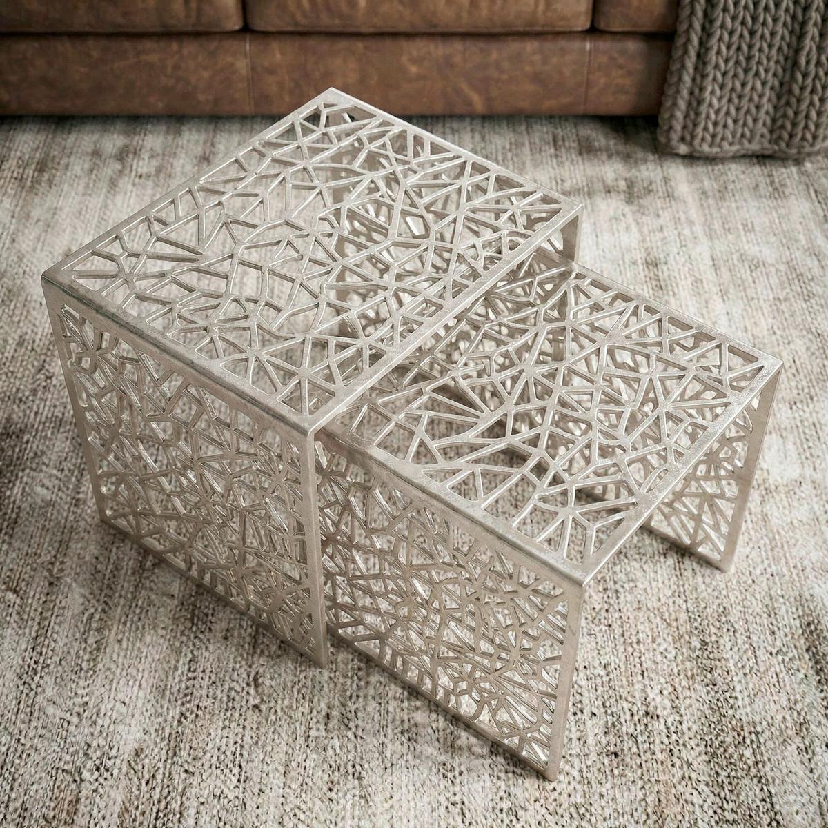 Set De Măsuțe Suprapuse Wl7.504 - argintiu, Design, metal (50/40/40/35/40/35cm) - MID.YOU
