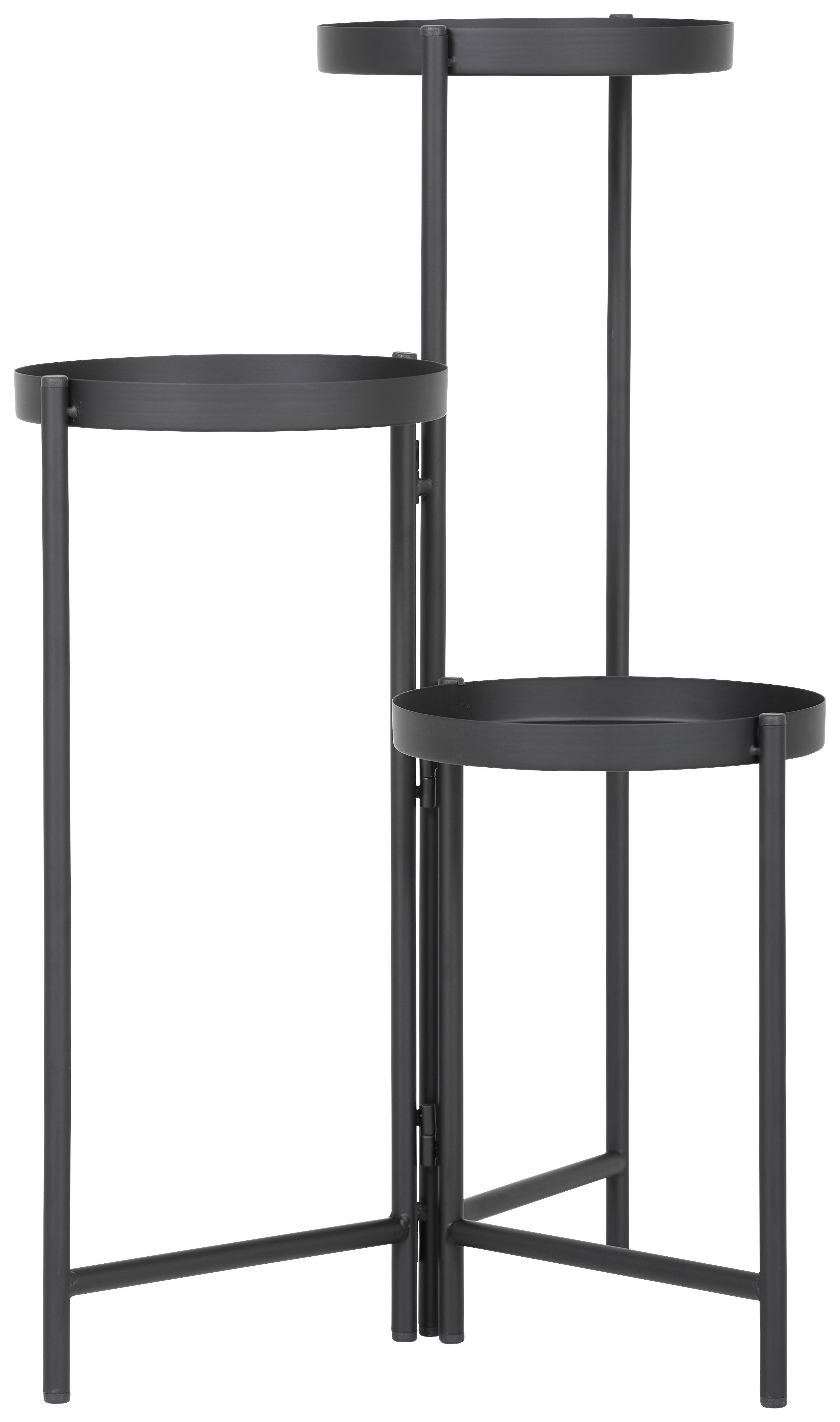 STOJAK NA KWIATY KIRA - czarny, Trend, metal (90/76cm) - Landscape