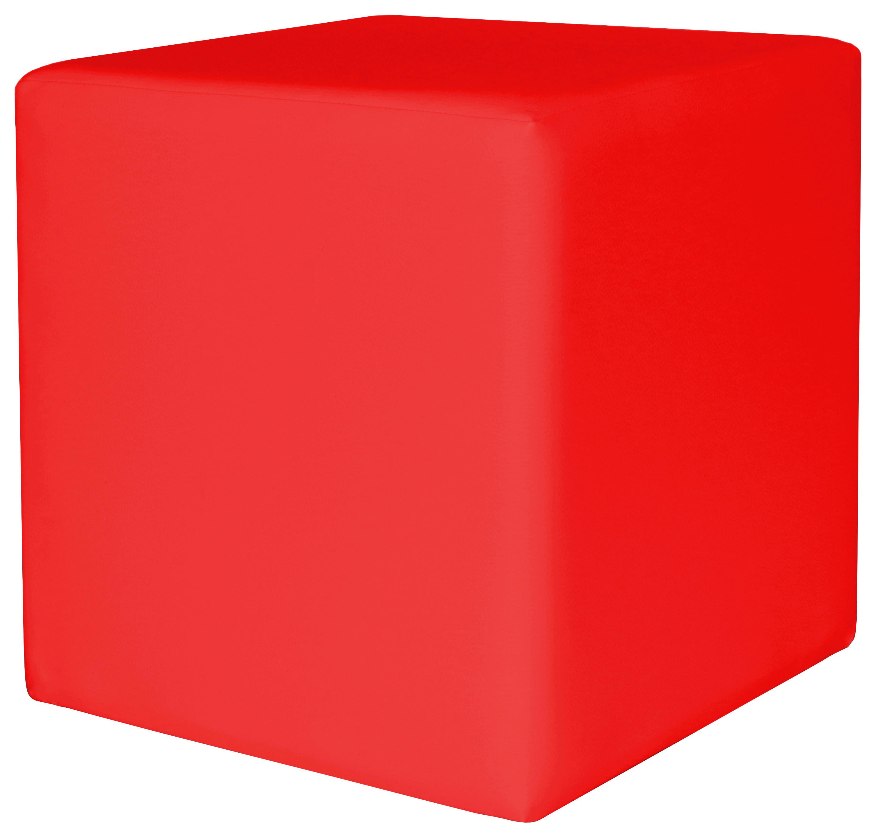 Tabure Colorfull Cube - bež/crvena, Modern, tekstil/plastika (40/40/42cm) - Based