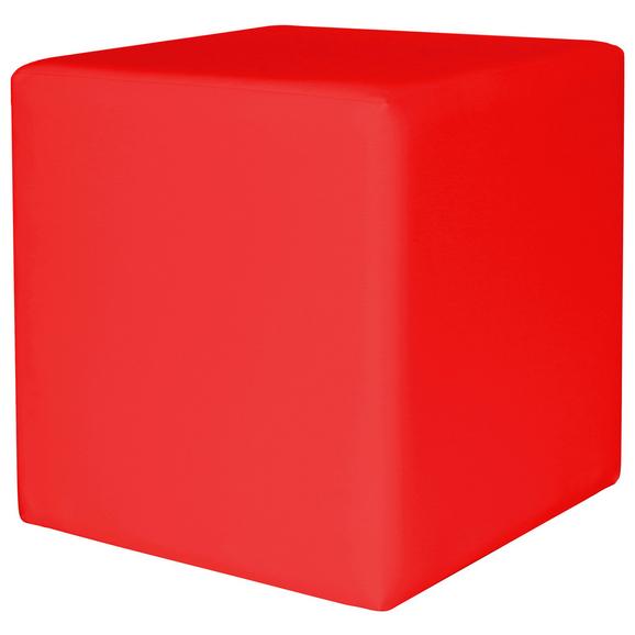Taburet Colorfull Cube - roșu, Modern, textil (40/40/42cm)