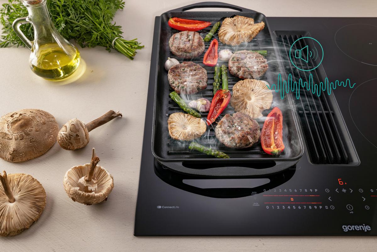 Kochfeld-Dunstabzug-Kombi GEH8432BSCWF - Schwarz, MODERN, Glas/Metall (83/23,3/52cm) - Gorenje