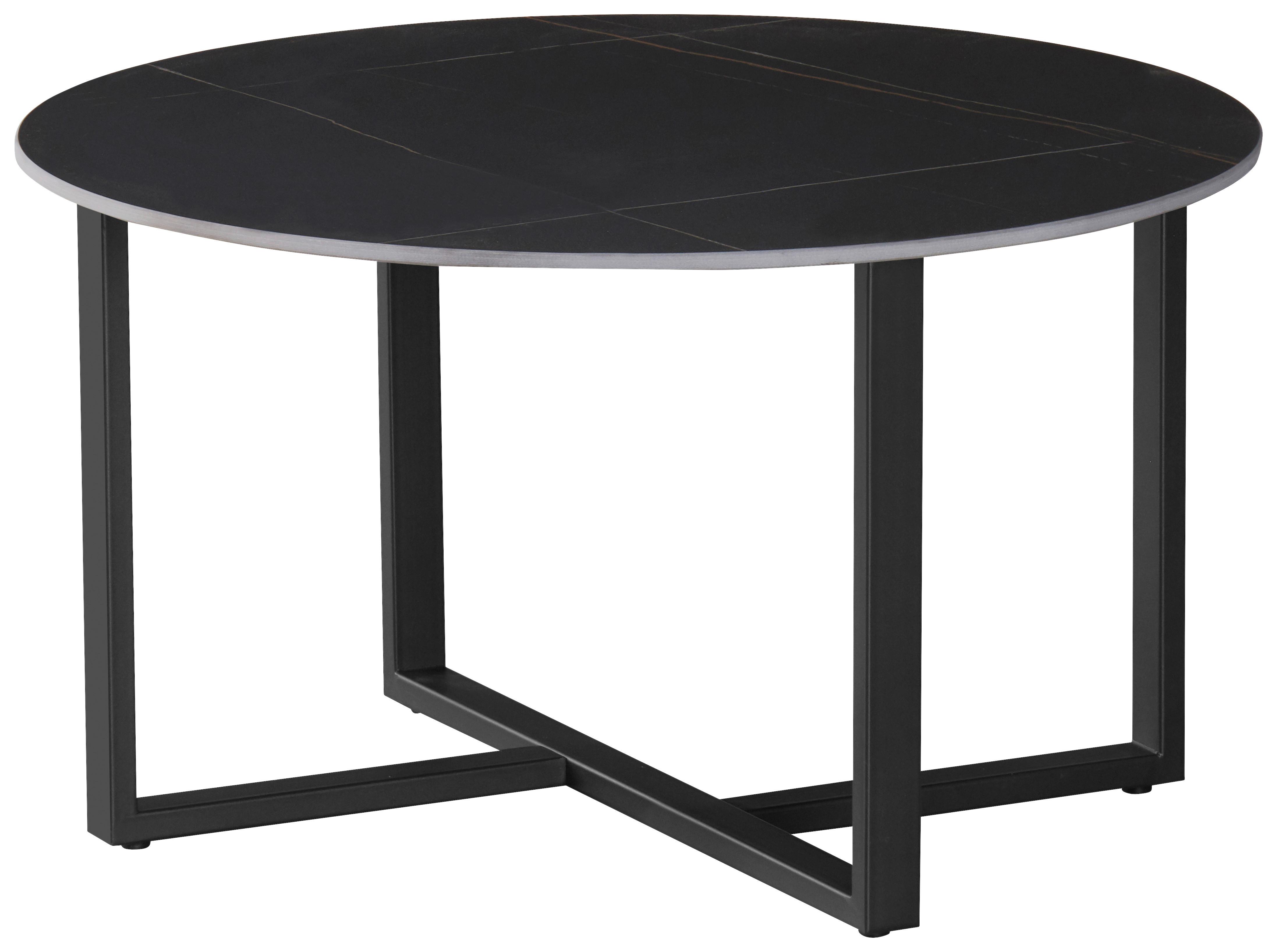 Măsuță de cafea AURA - negru, Modern, ceramică/metal (80/45/80cm) - Modern Living