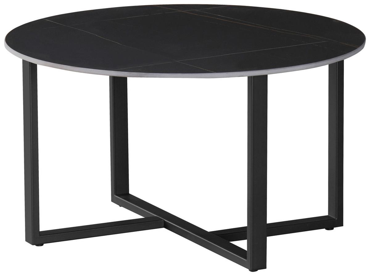 Măsuță de cafea AURA - negru, Modern, ceramică/metal (80/45/80cm) - Modern Living