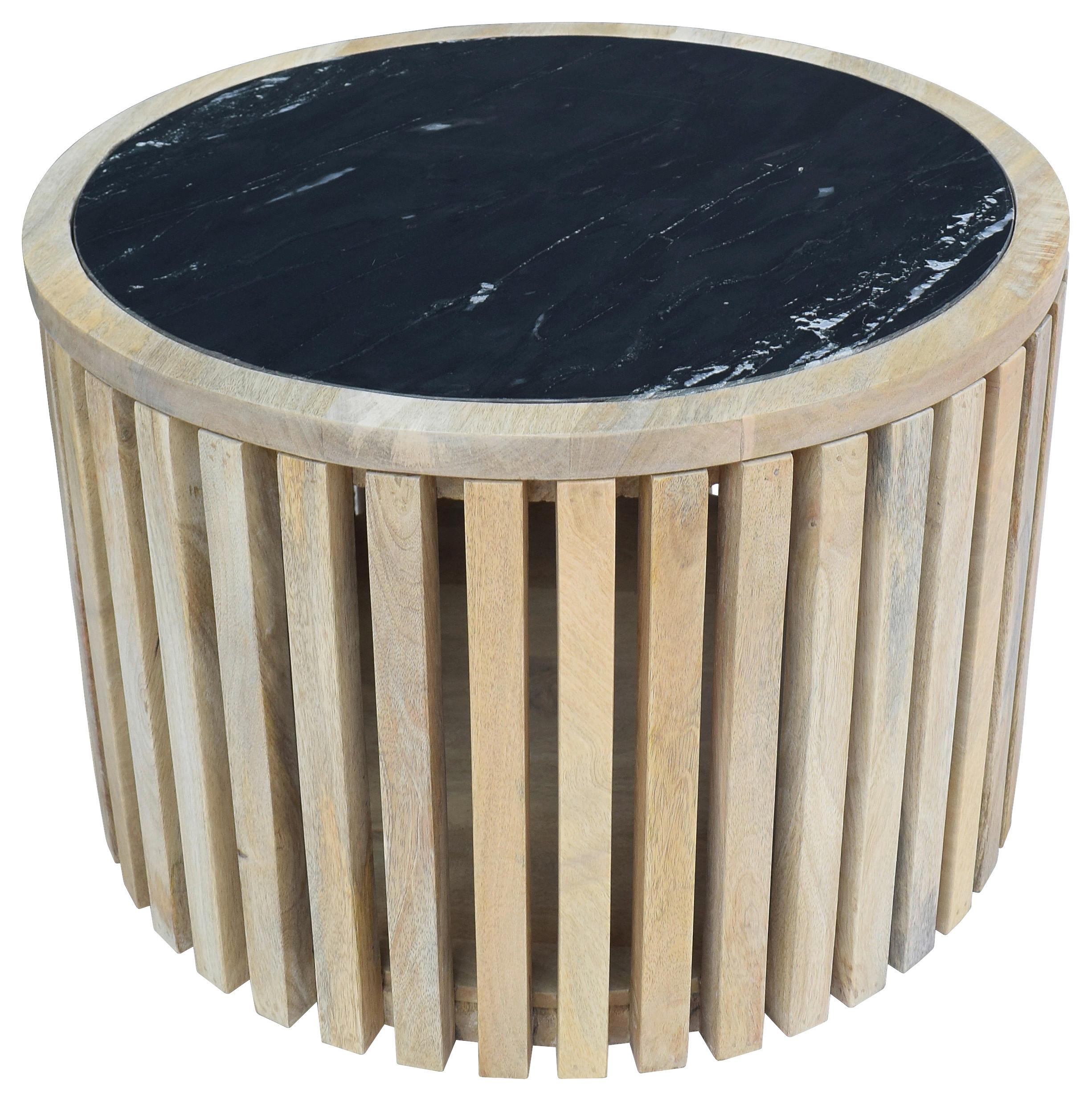 Couchtisch Sway Natur/Schwarz schwenkbare Tischplatte - Schwarz/Naturfarben, MODERN, Holz/Stein (60/40/60cm) - Premium Living