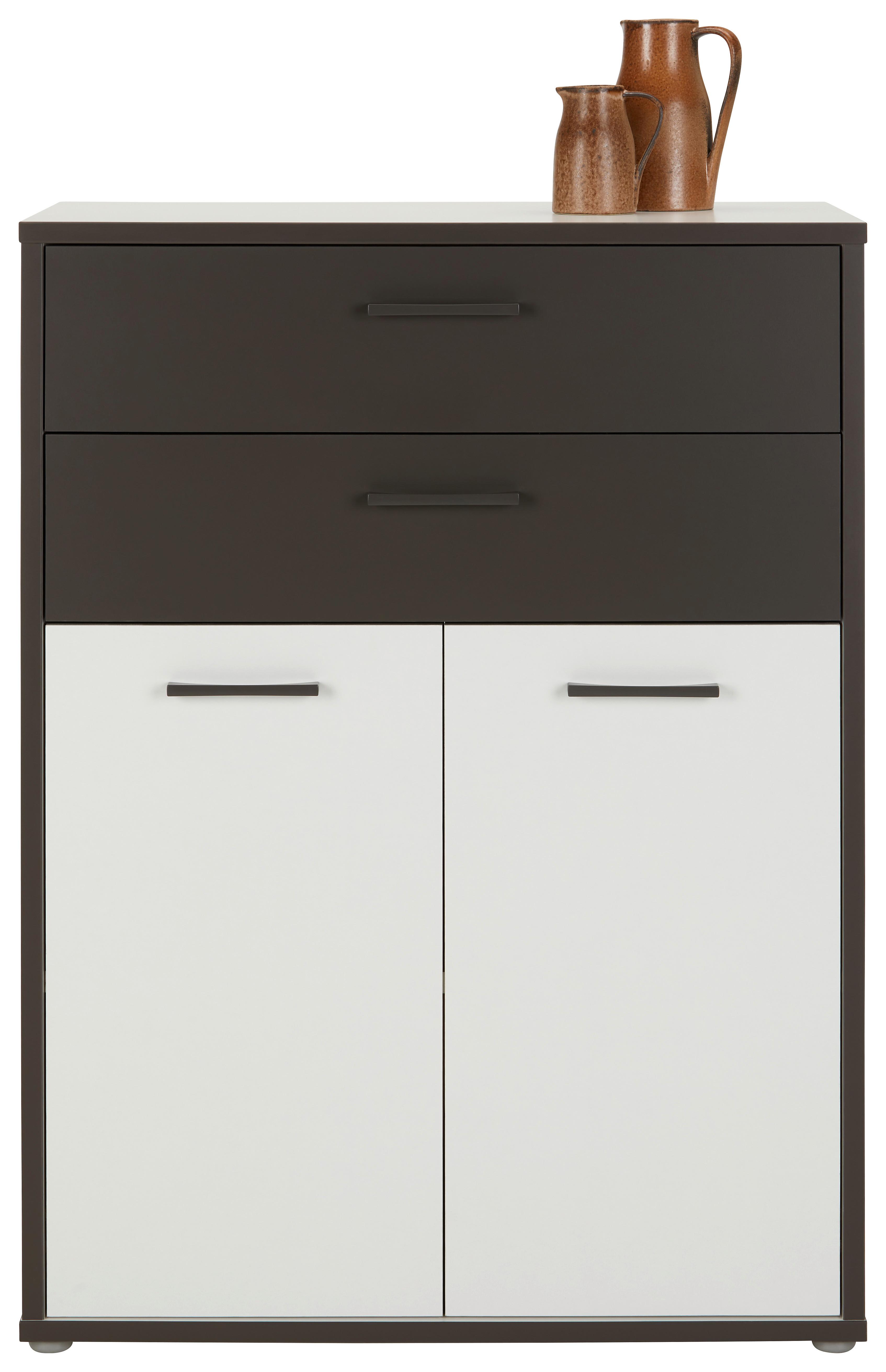 Kombinacija Regalov Keflavik, Siva, Bela - siva/bela, Moderno, umetna masa/leseni material (84,5/115,1/41,5cm) - Mömax