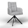 STOL MED ARMSTÖD MARIETTA - ljusgrå/svart, Modern, metall/trä (66/90/60cm) - Bessagi Home