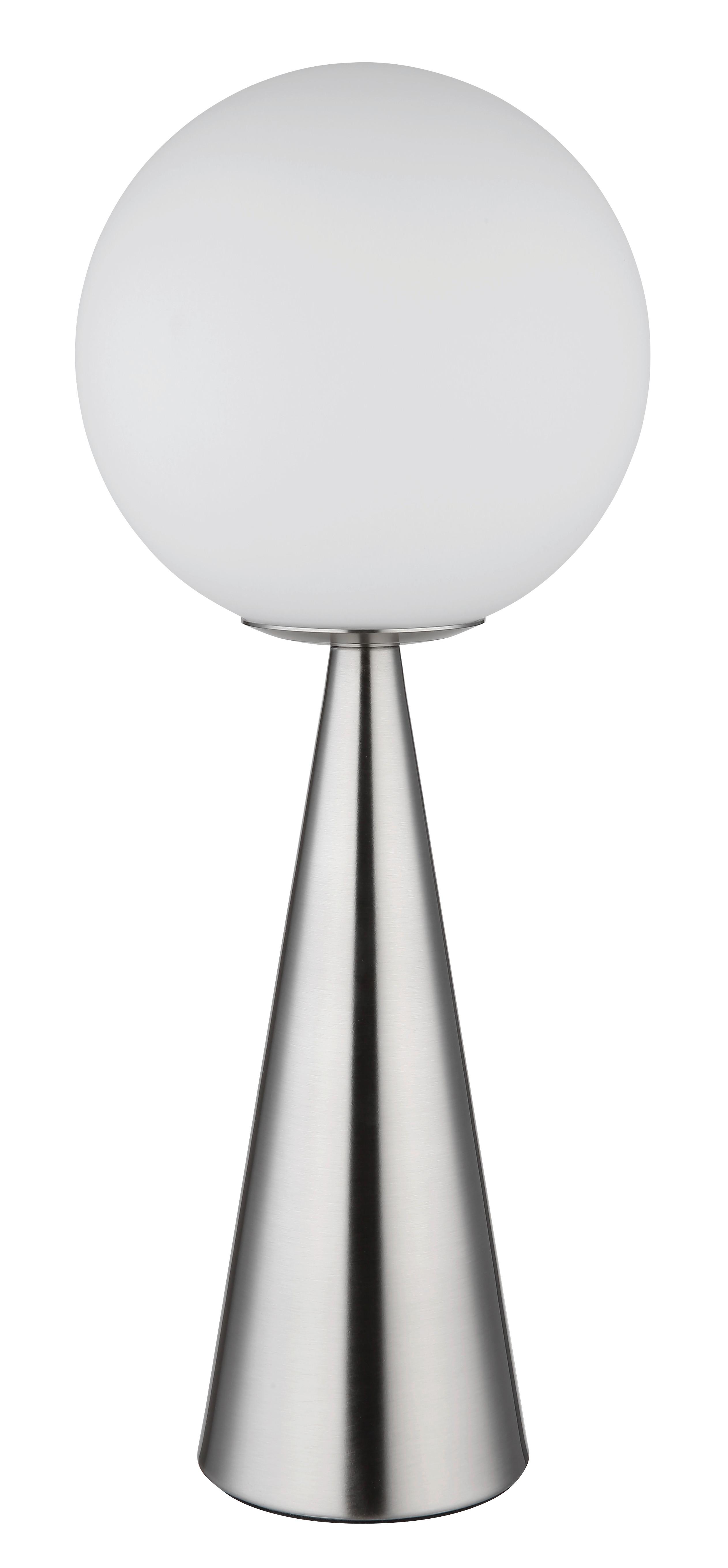 BORDSLAMPA CHARLIE - opal/nickelfärgad, Basics, metall/glas (20/49,5cm)