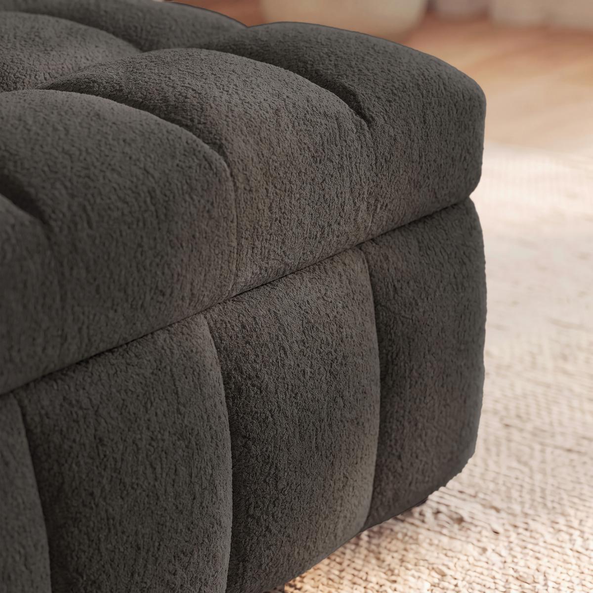Schlafsofa Liara Webstoff Dunkelgrau - Dunkelgrau/Schwarz, MODERN, Holz/Textil (137/87/110cm) - Bessagi Home