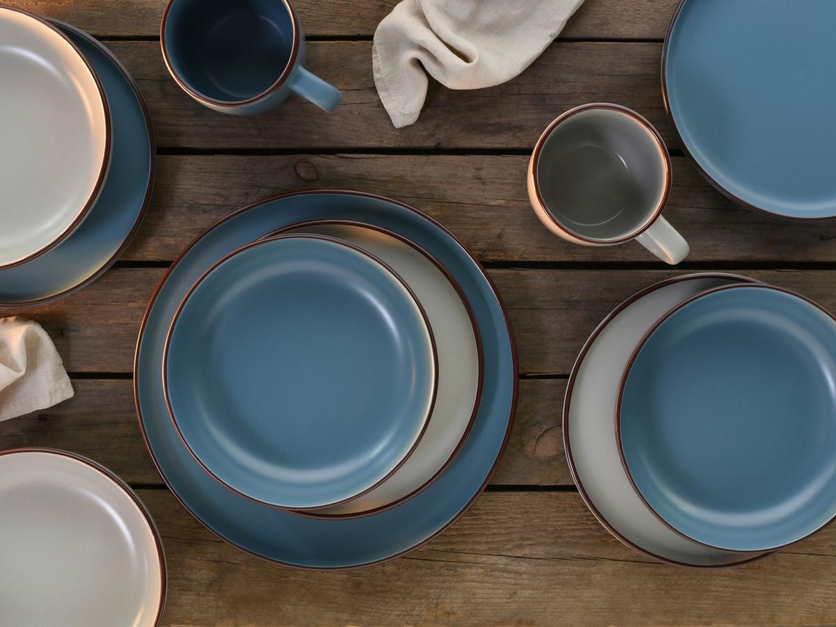 Kombinirani Servis Modern Scandic Blue, 16-Delni - modra/bež, Basics, keramika - Creatable