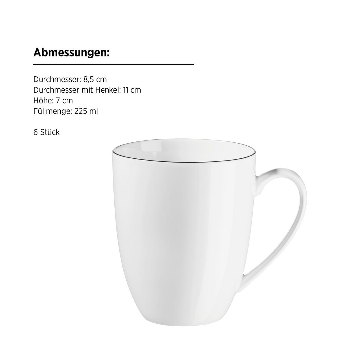TASSENSET 935574 FELISE KAFFEEBECHERSET - Weiss, Basics, Keramik (8,5/7cm) - Mäser