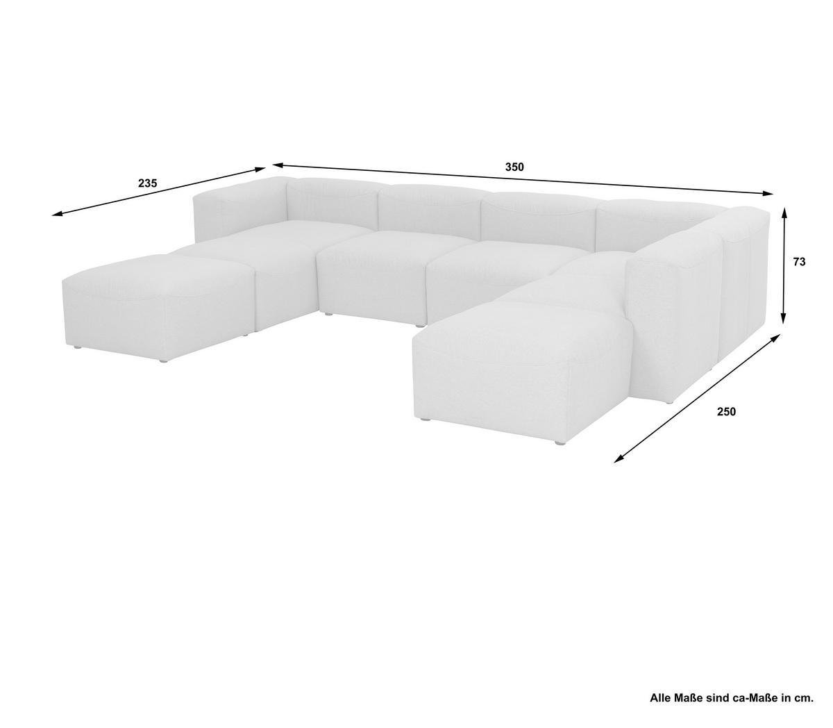 WOHNLANDSCHAFT LENA - Anthrazit, Design, Kunststoff/Textil (235/350/250cm) - Max Winzer