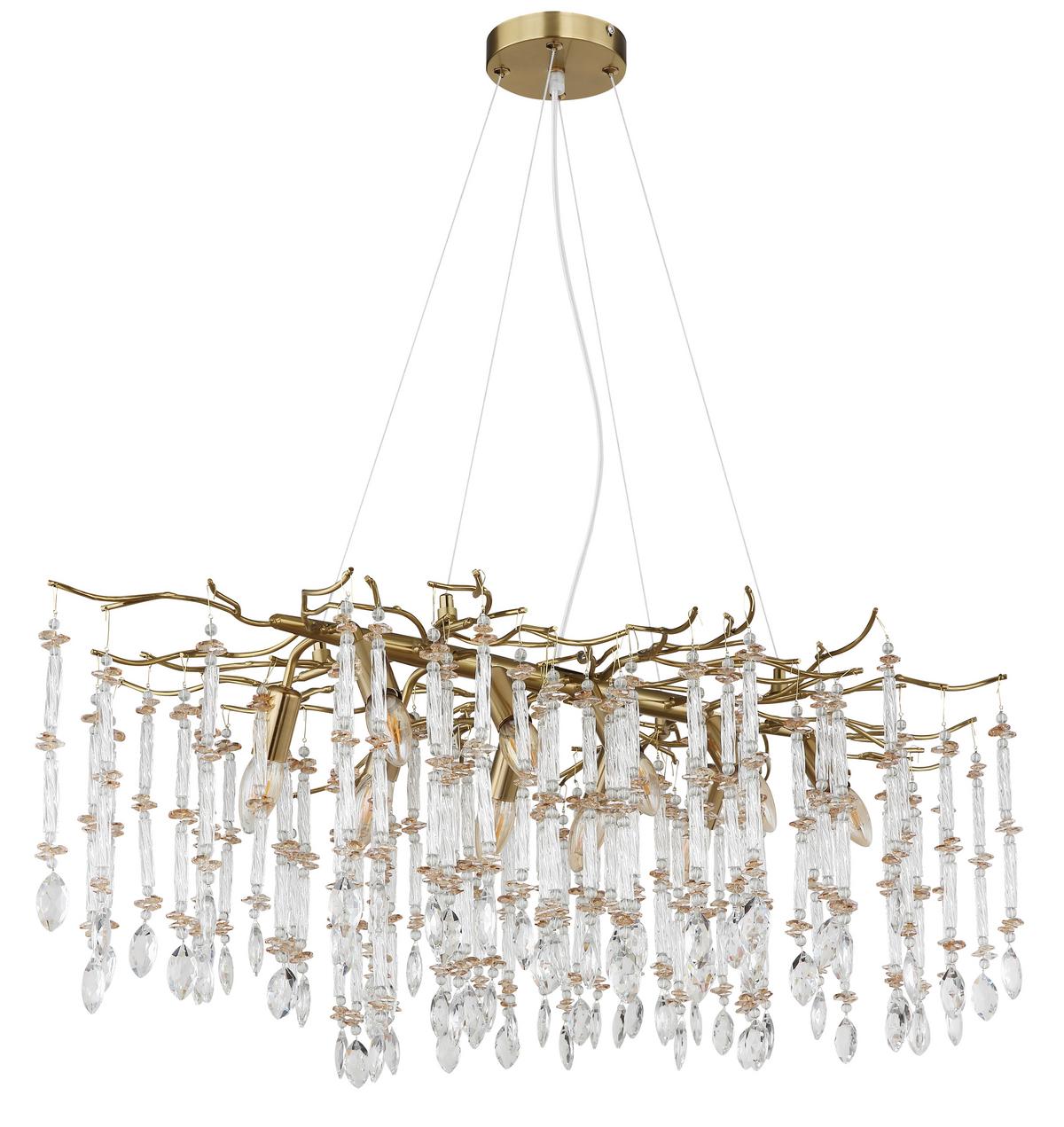 Viseća Svjetiljka Gloria - prozirno/zlatne boje, Design, staklo/metal (100/60/120cm) - Globo