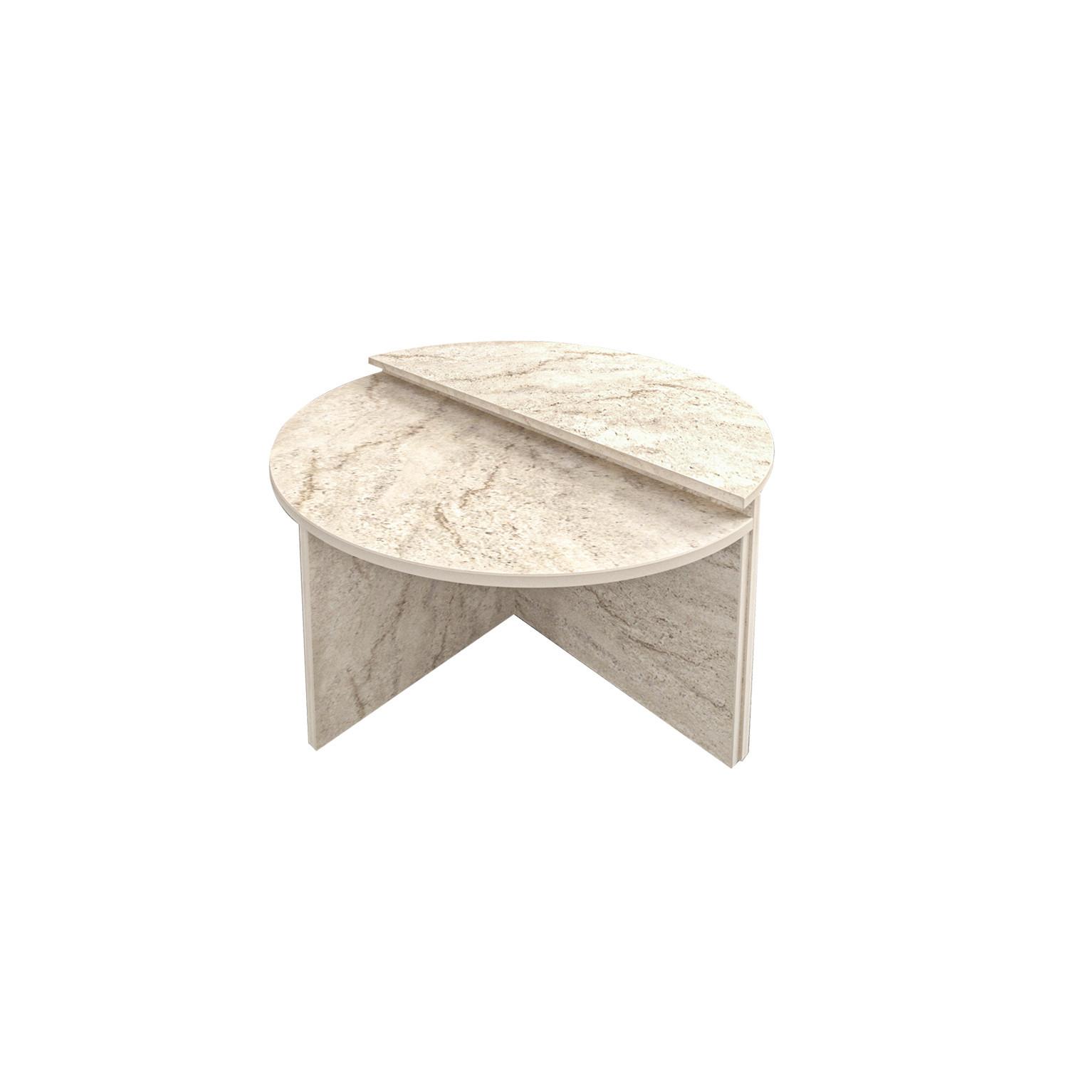 COUCHTISCHSET DOLUNAY COUCHTISCH - Beige, Design, Holzwerkstoff - Livetastic