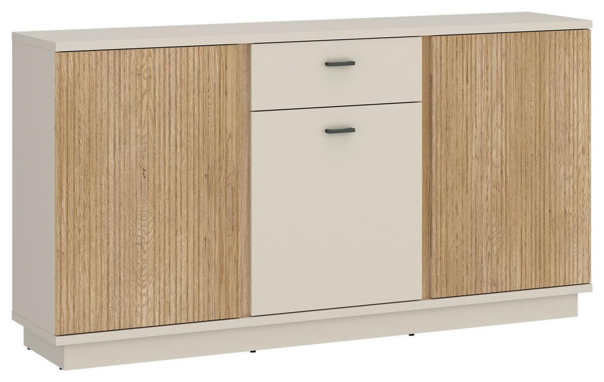 Komoda Mosano - kašmir/boje hrasta, Trend, drvni materijal/metal (150/87/40cm) - Modern Living