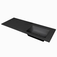 Umivaonik Cellini - crna, Moderno, prirodni materijali (121/46cm)