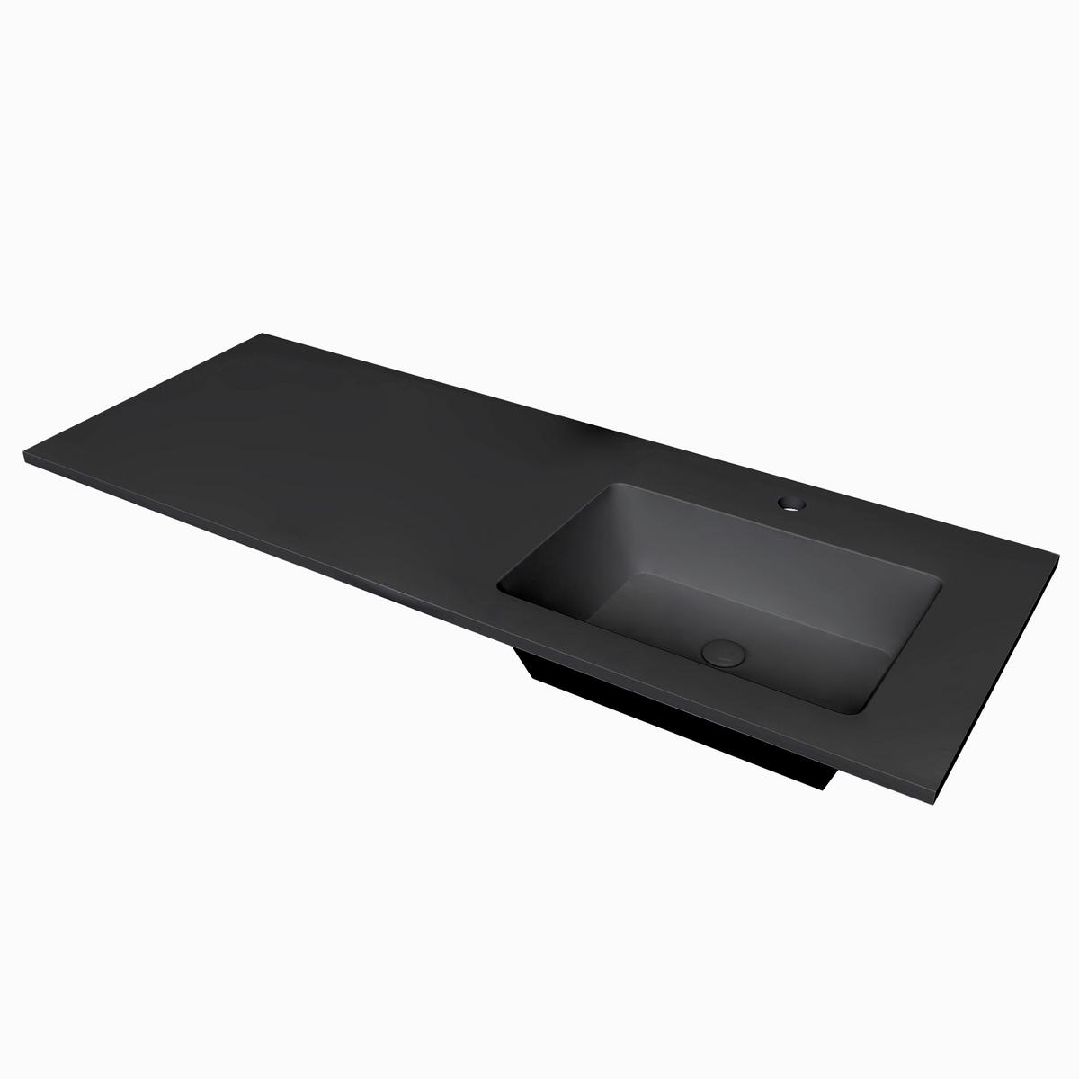 Umivaonik Cellini - crna, Moderno, prirodni materijali (121/46cm)