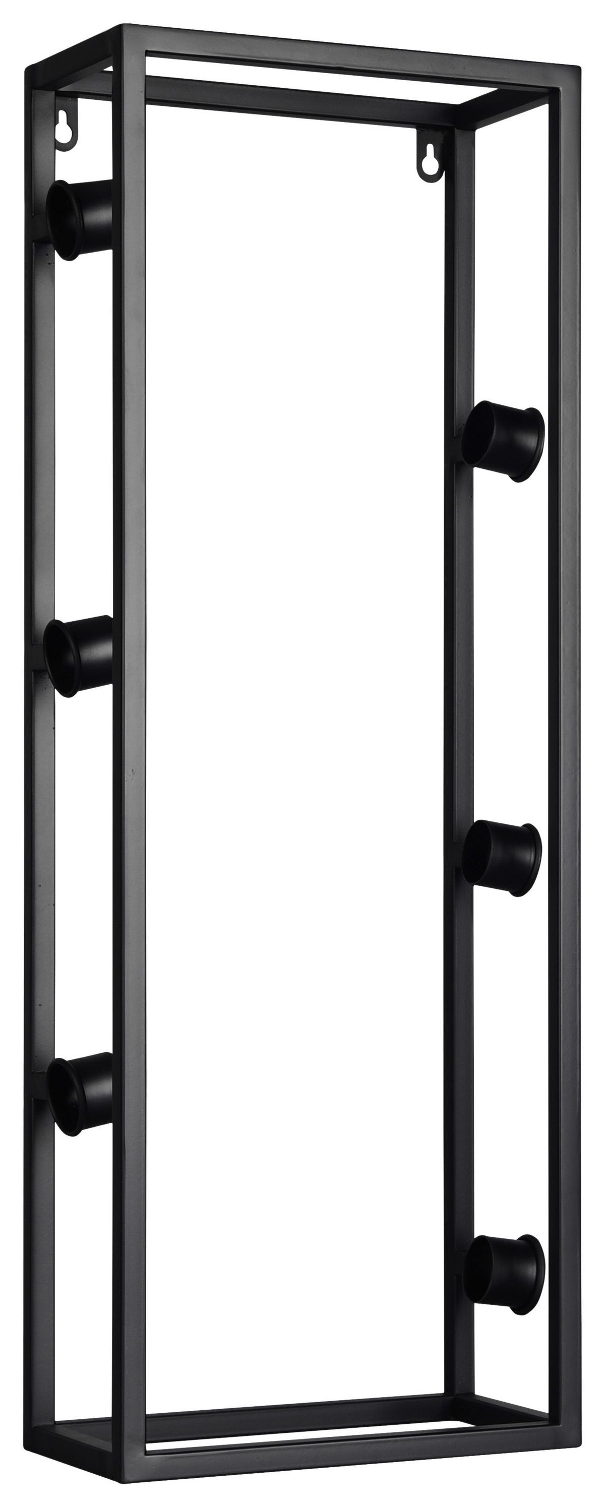 REGAŁ NA WINO ANNA - czarny, Konventionell, metal (25/70/12,5cm)