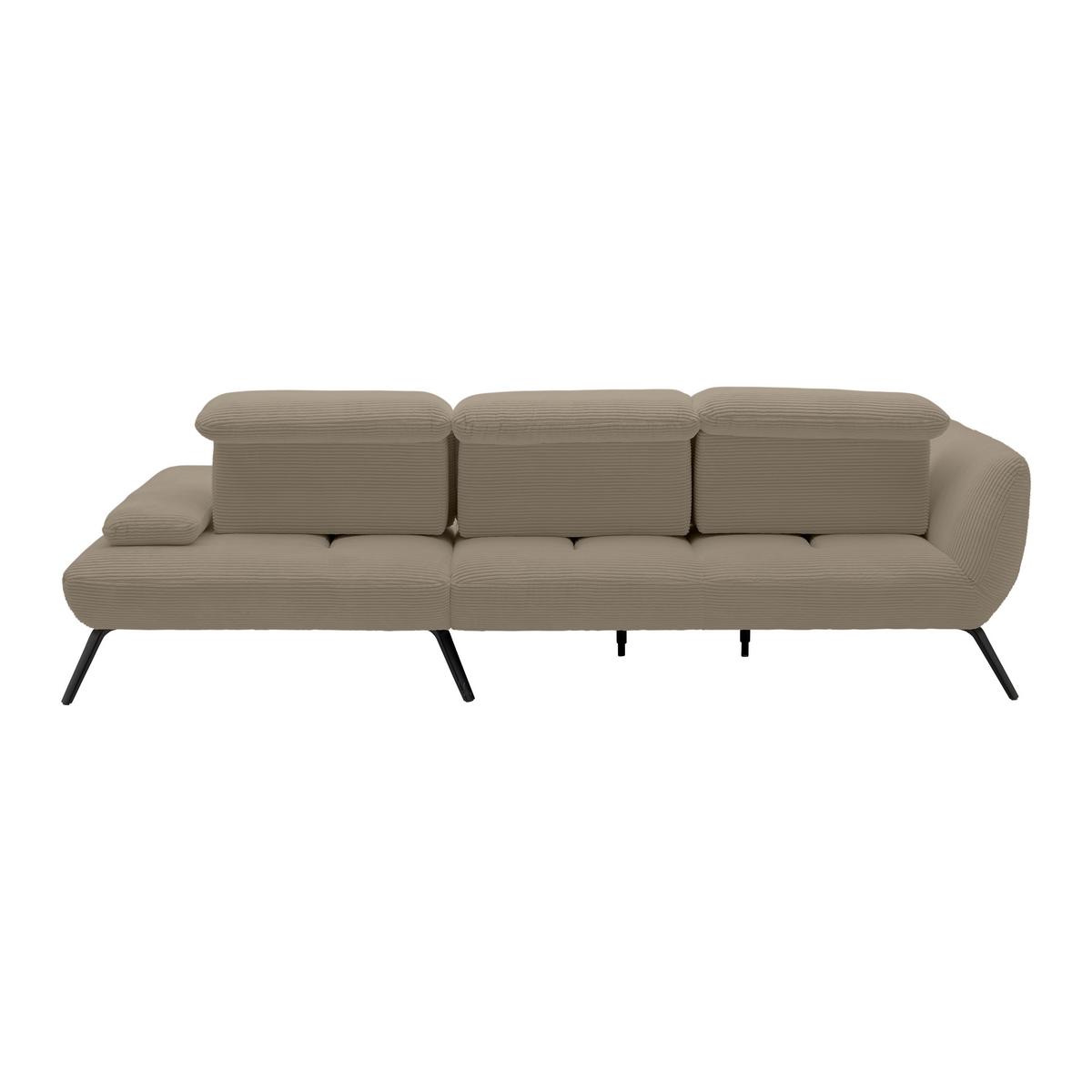 Wohnlandschaft Seattle Taupe - Taupe/Schwarz, MODERN, Holzwerkstoff/Textil (196/301cm) - Premium Living