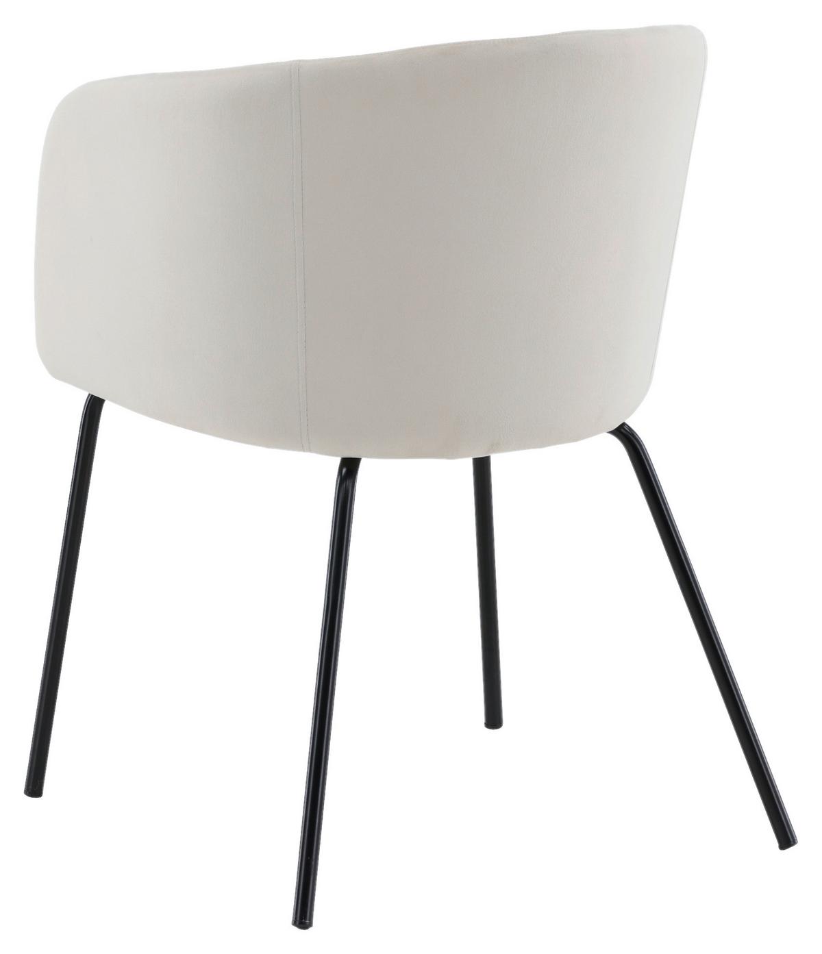 Stuhl Berit ca. 55x78x55 cm Weiß - Beige/Schwarz, Design, Holz/Textil (55/78/55cm) - Livetastic